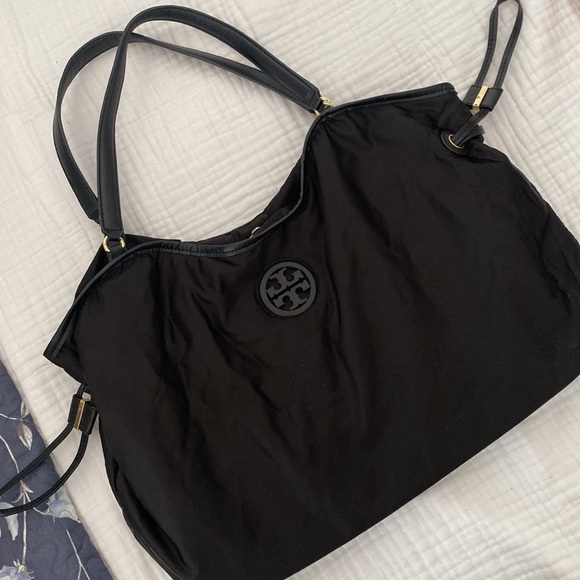 EUC Black Nylon Tory Burch Slouchy Tote - Picture 9 of 12